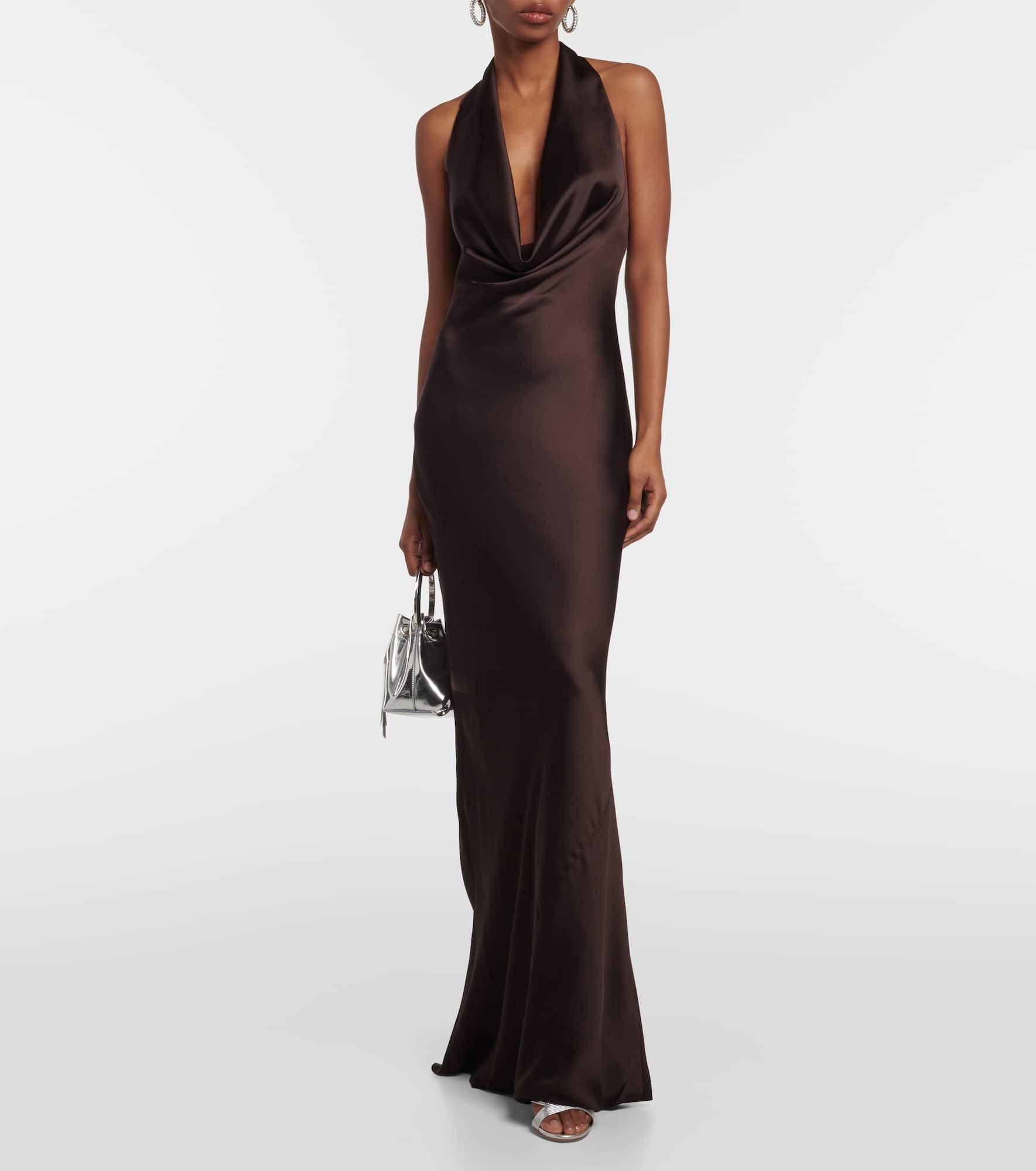 Draped halterneck gown - 2