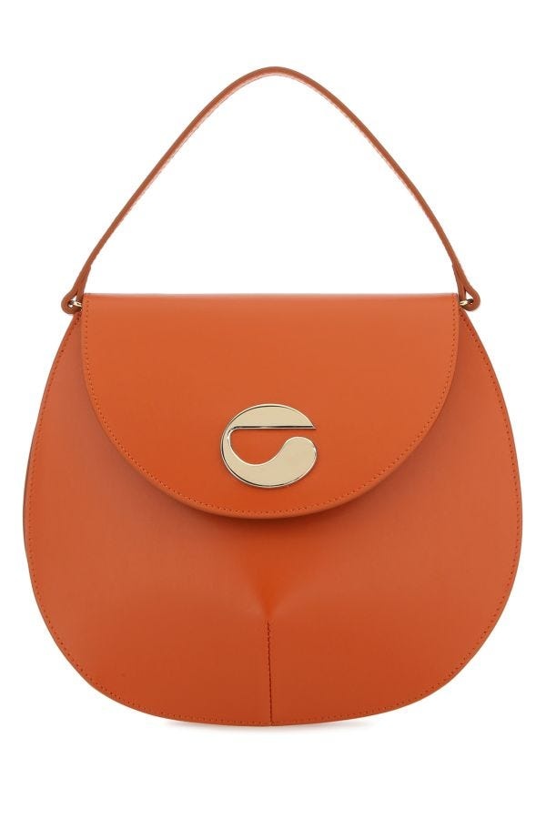 Orange leather U.F.O. handbag - 1