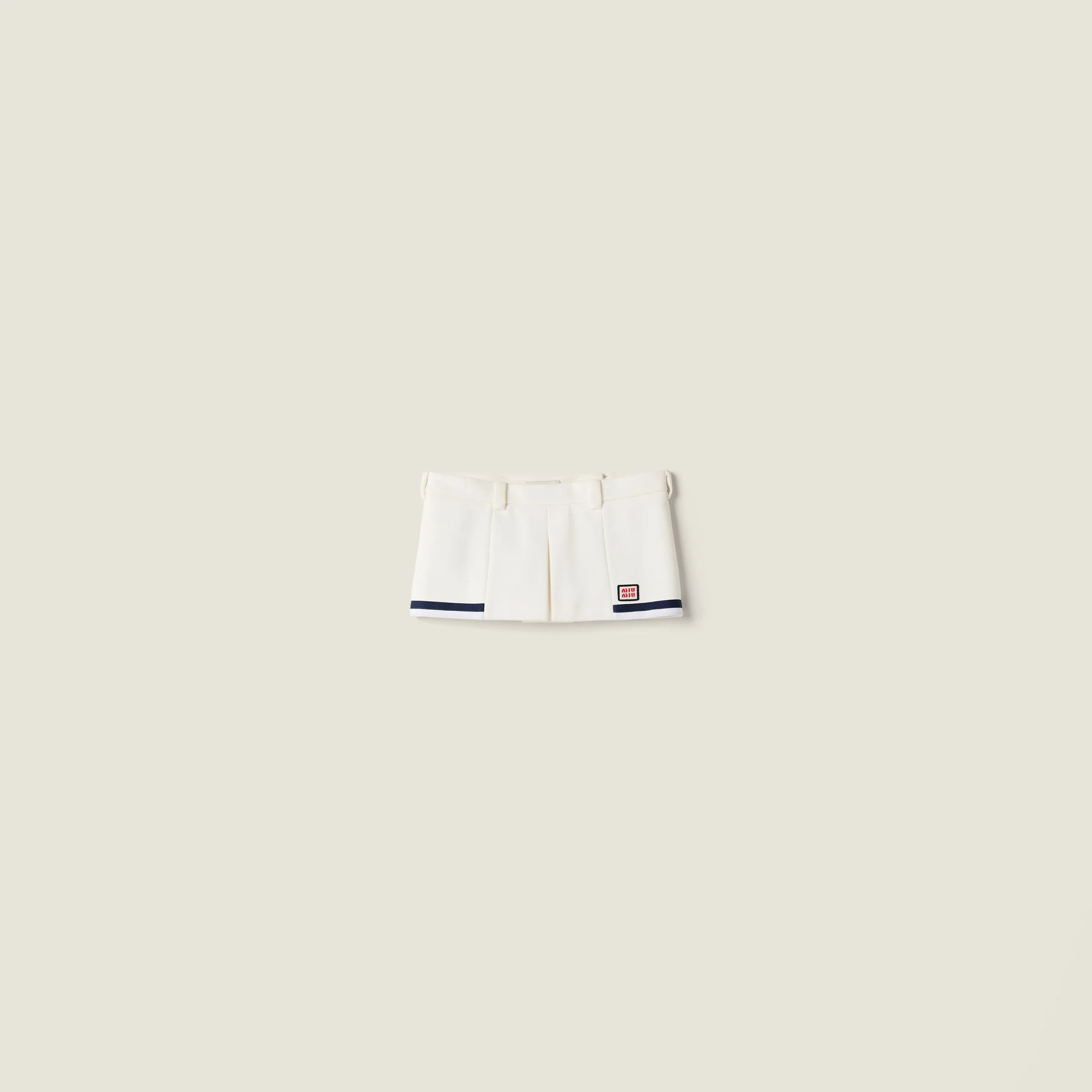 Bonded cotton piqué miniskirt - 1