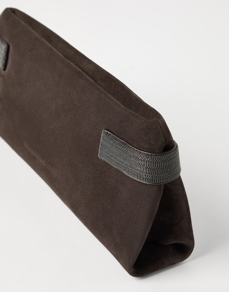 Essence pouch bag in suede with precious bands 3