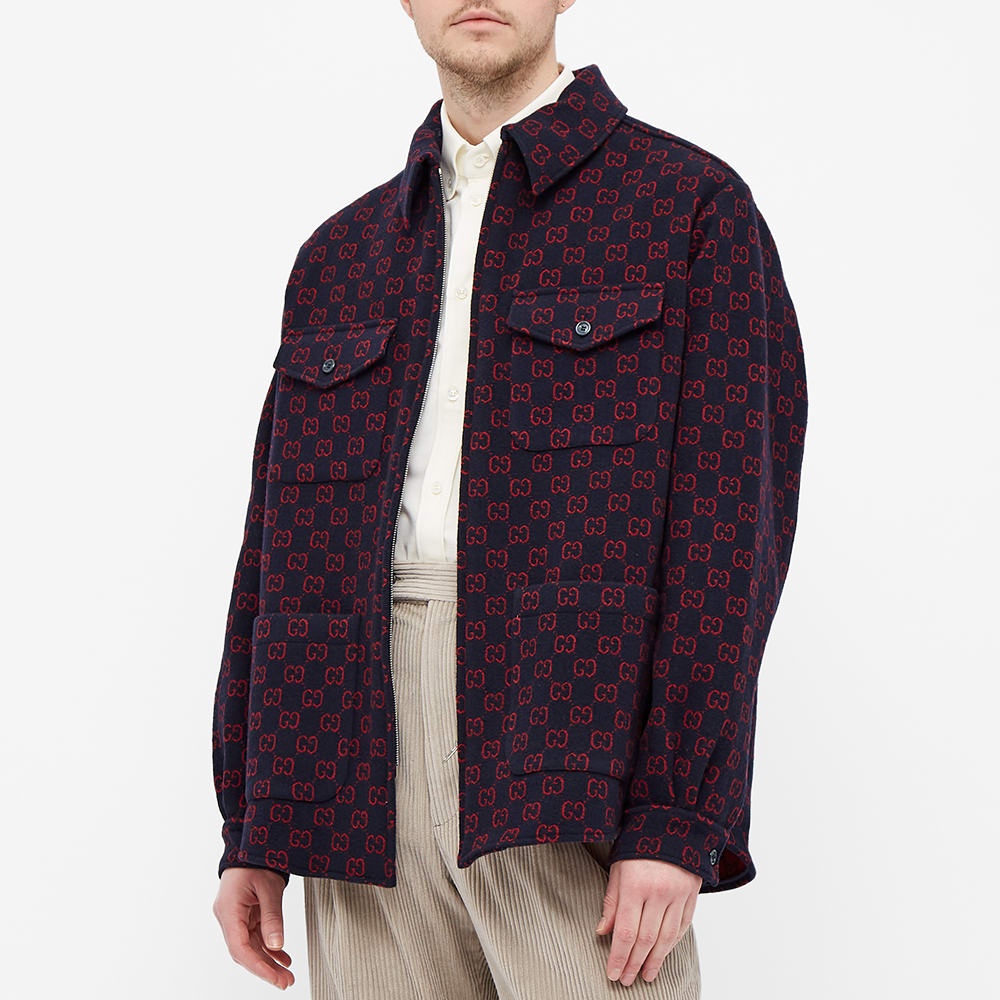 Gucci GG Jacquard Shirt Jacket - 7