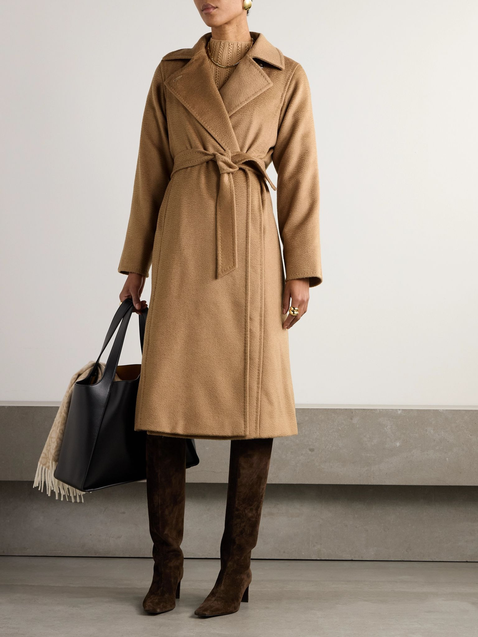Manuela Icon belted camel hair coat Camel - 3