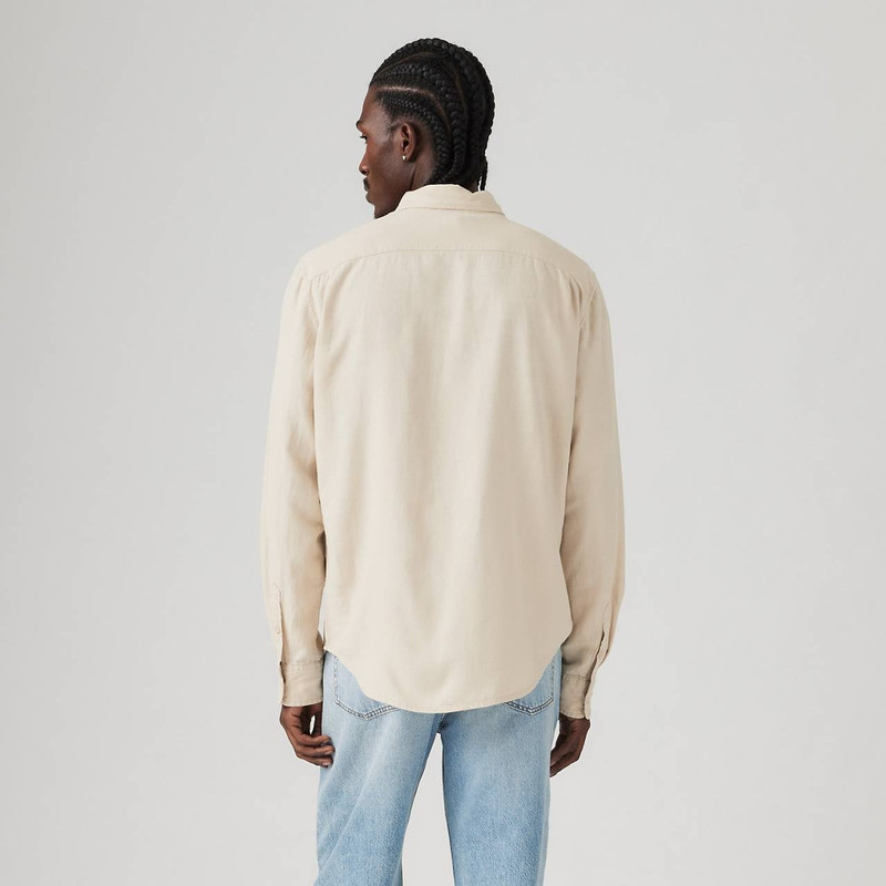 SUNSET ONE POCKET COTTON LINEN STANDARD FIT SHIRT 4