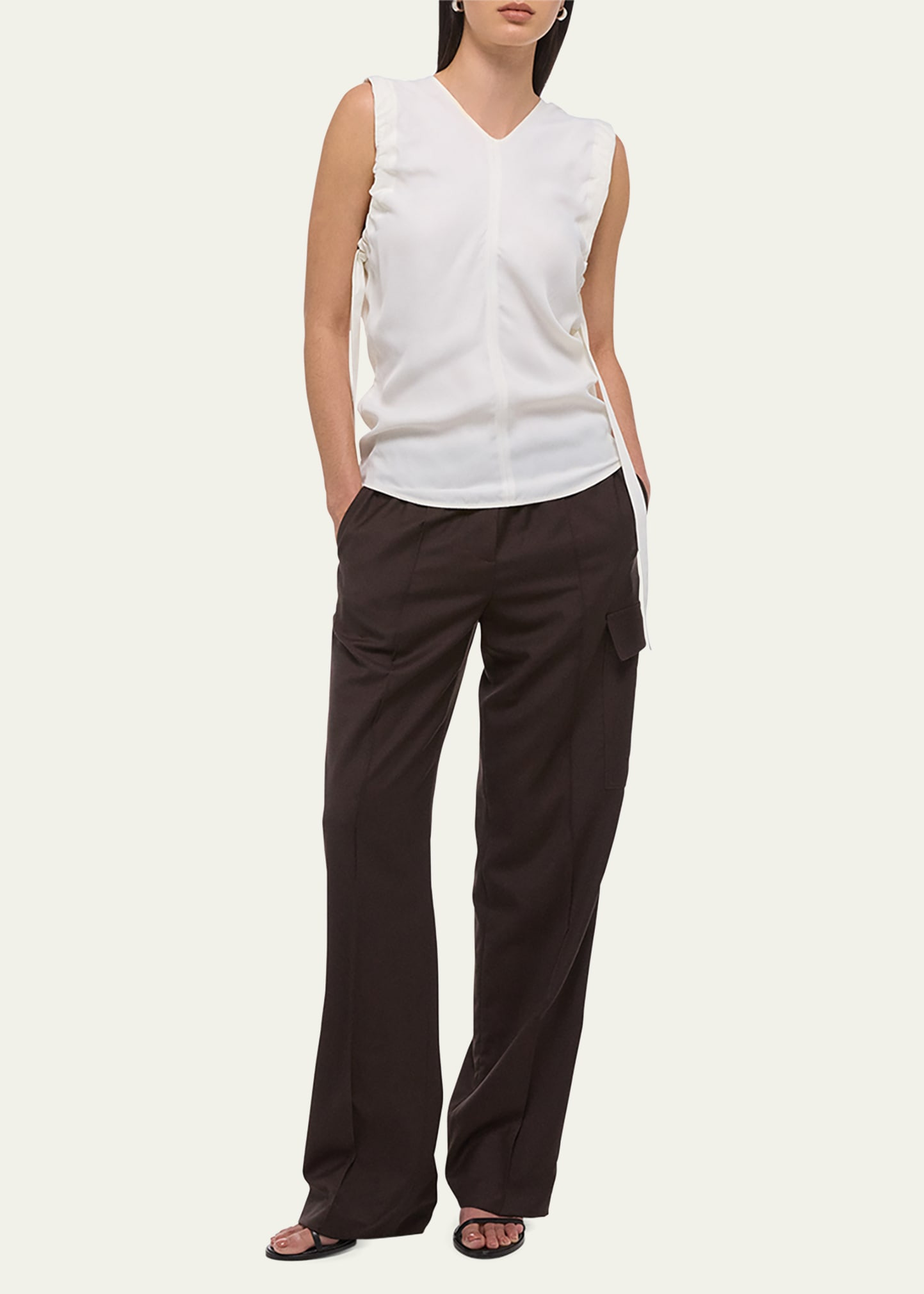 Ruched Sleeveless Top - 2