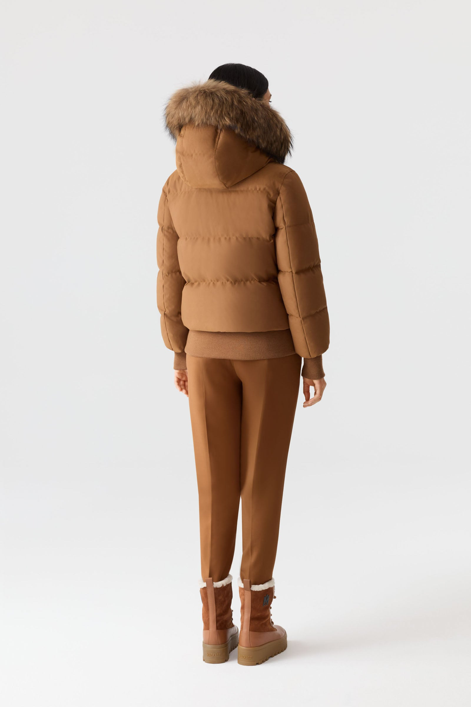 NEFI-F down jacket with removable fur trimmed hood - 5