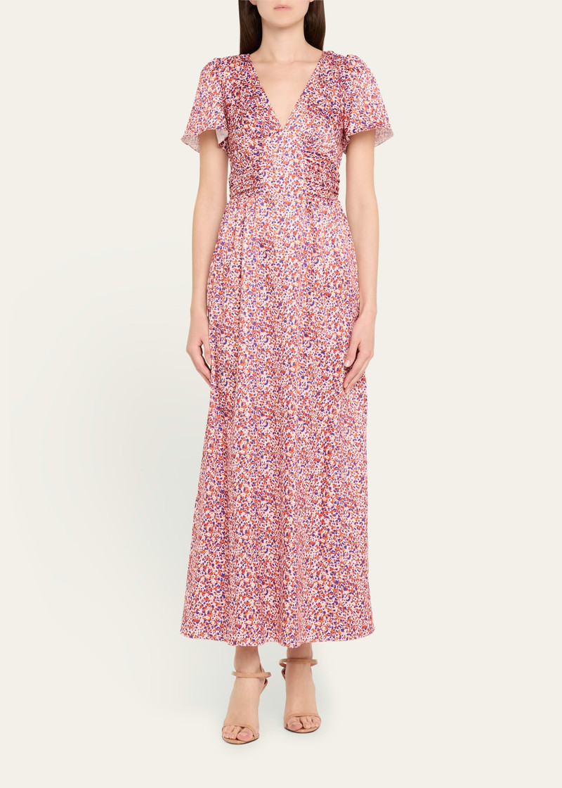 KIKA VARGAS Lara Dots Satin Maxi Dress outlook