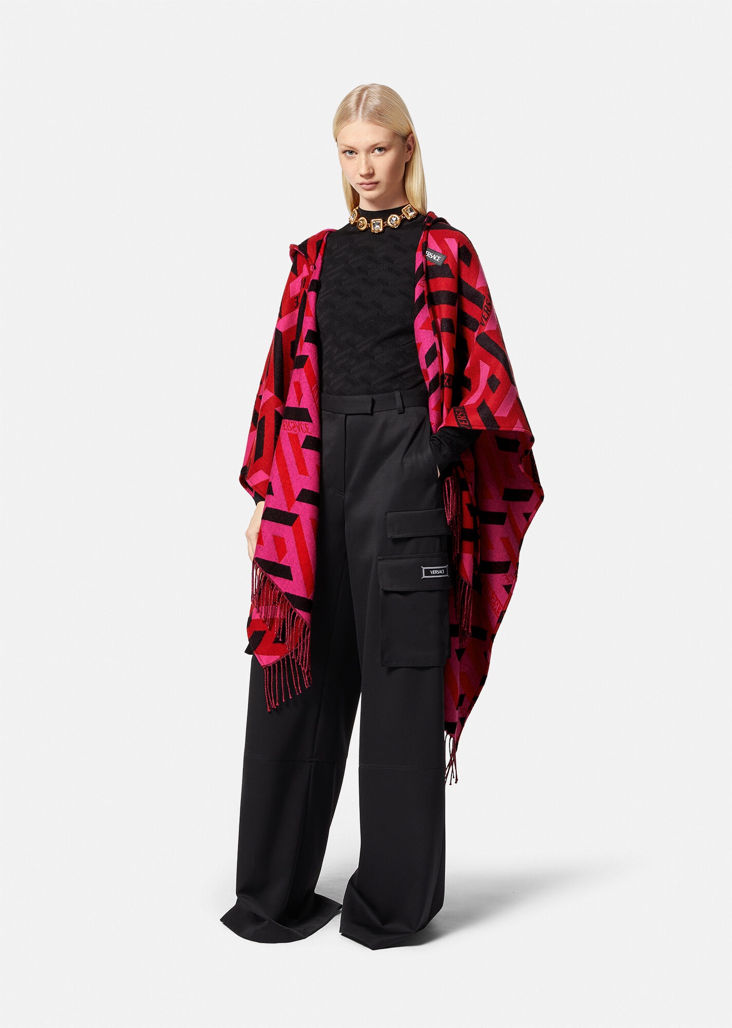 La Greca Fringed Poncho - 2