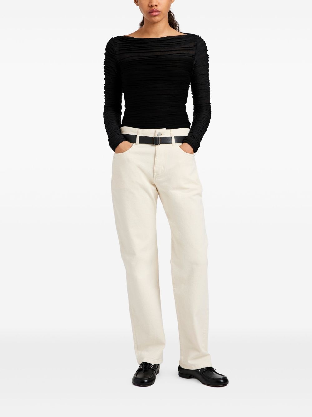 ruched long-sleeve top - 2