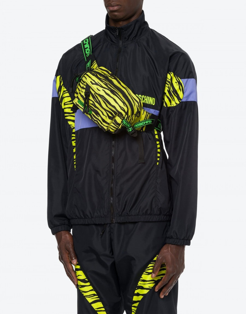 Moschino ALLOVER TIGER NYLON WAIST BAG outlook