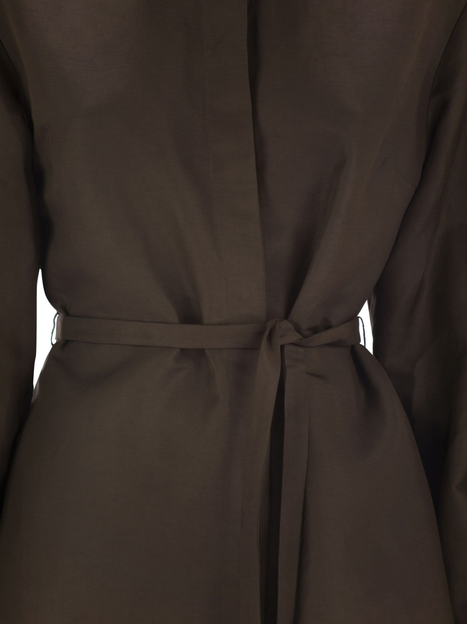 Maxmara Women Affari - Linen And Silk Shirt With Belt - 4