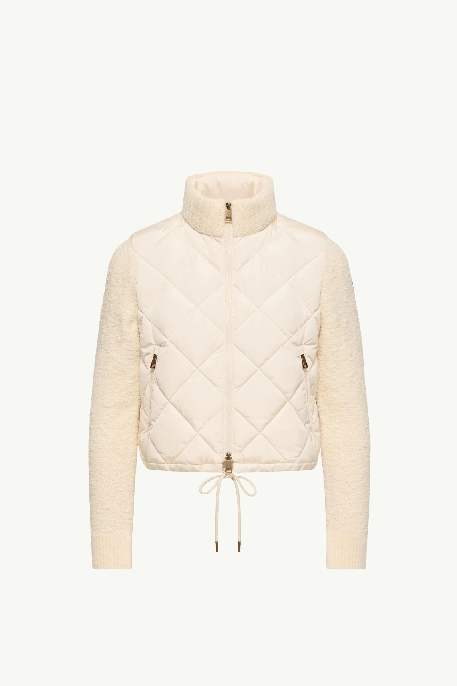 Cotton Blend Padded Zip-Up Cardigan - 1