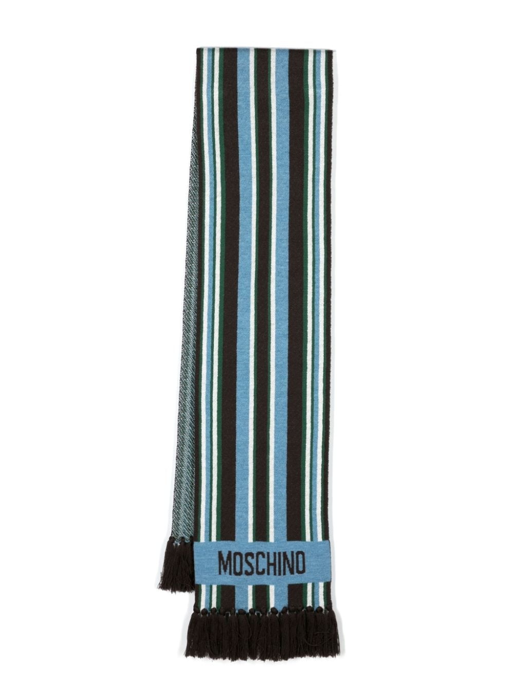 logo-intarsia striped scarf - 1