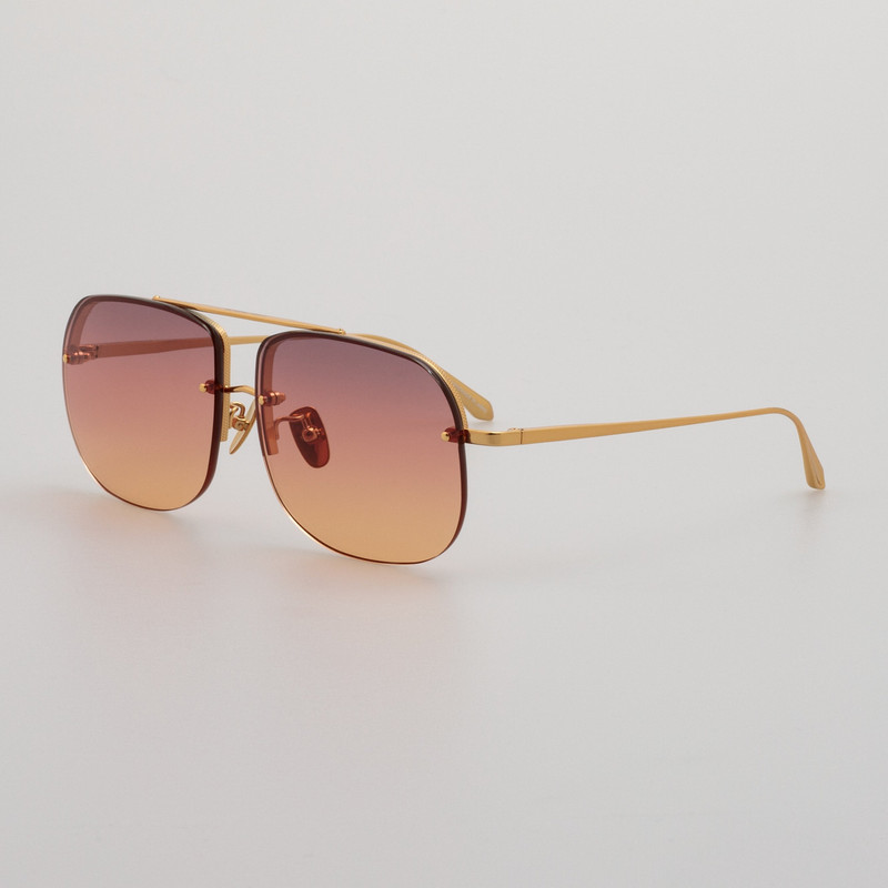 LINDA FARROW Seren Aviator Sunglasses in Sunset Orange outlook