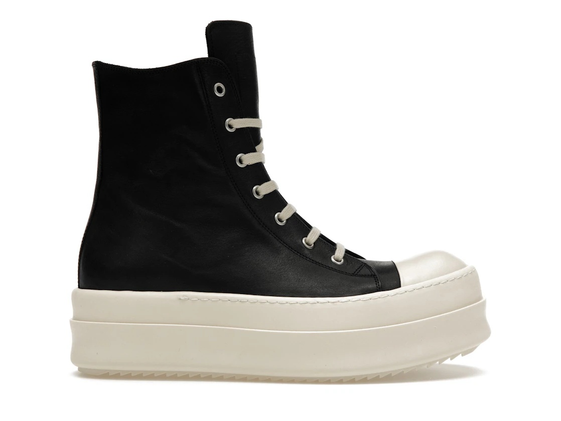 Rick Owens Mega Bumper Leather Sneakers Black Milk - 1