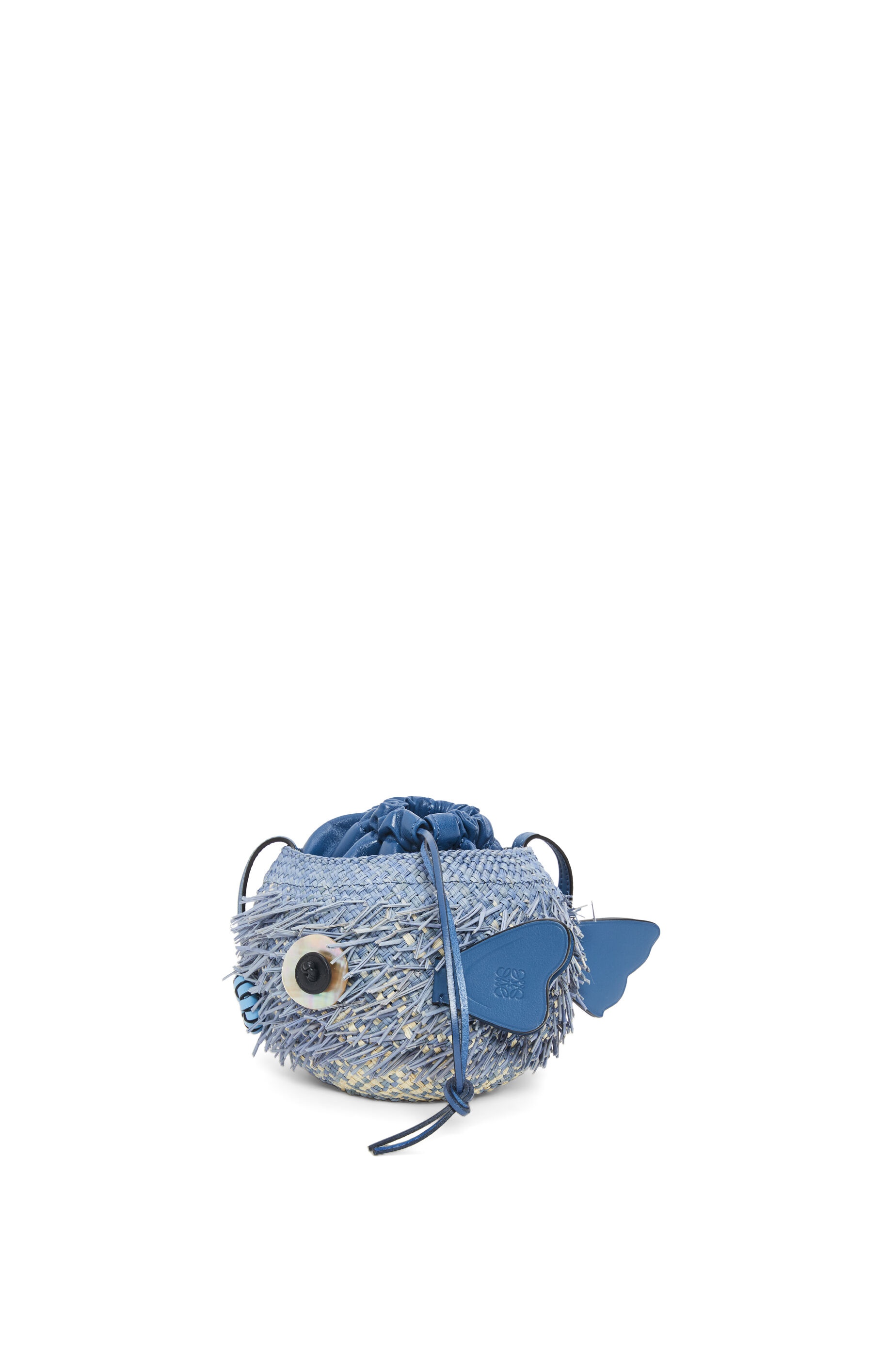 Blowfish pouch in iraca palm and calfskin - 2