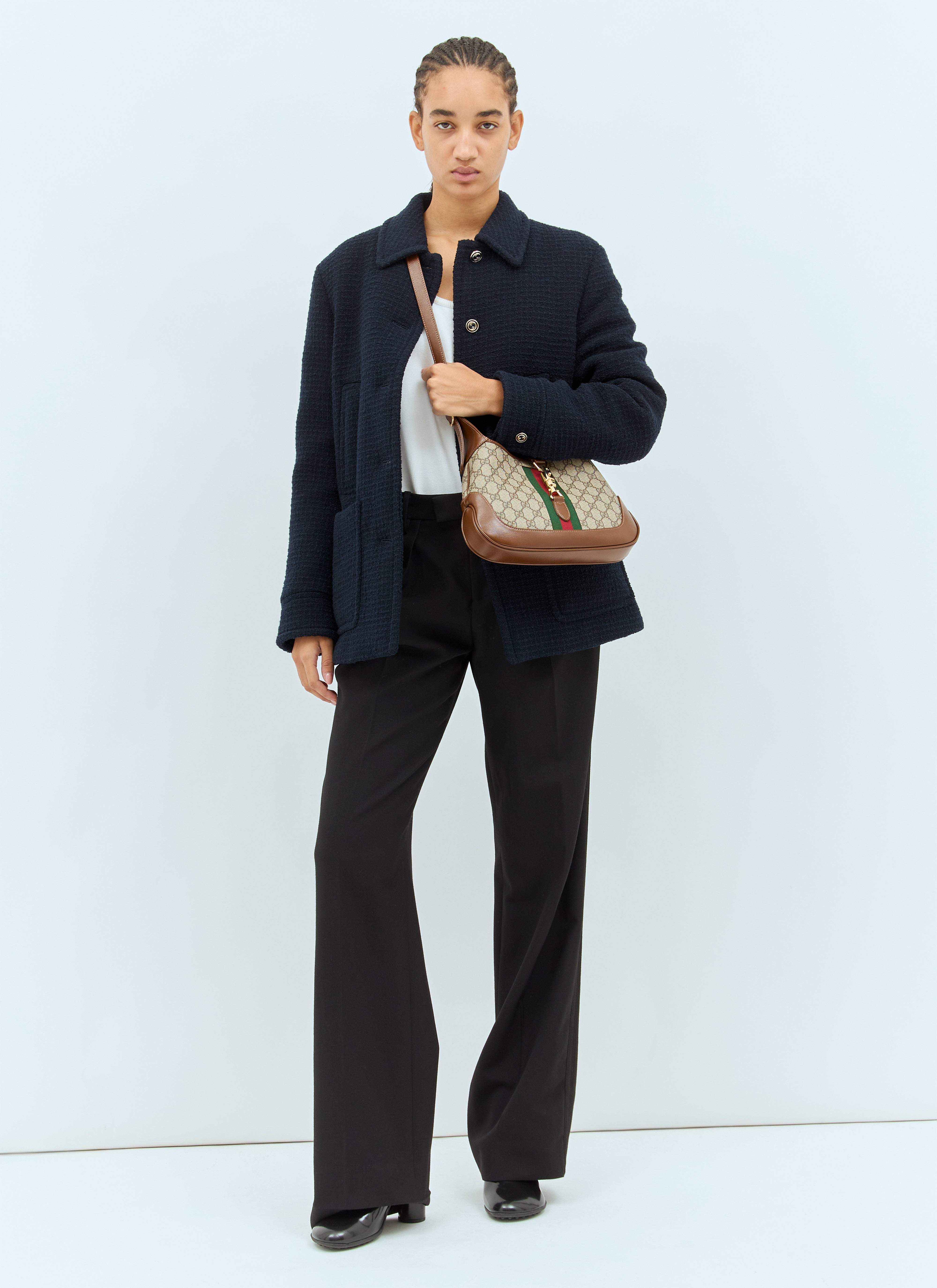 Gucci Women Checked Bouclé Wool Jacket - 2