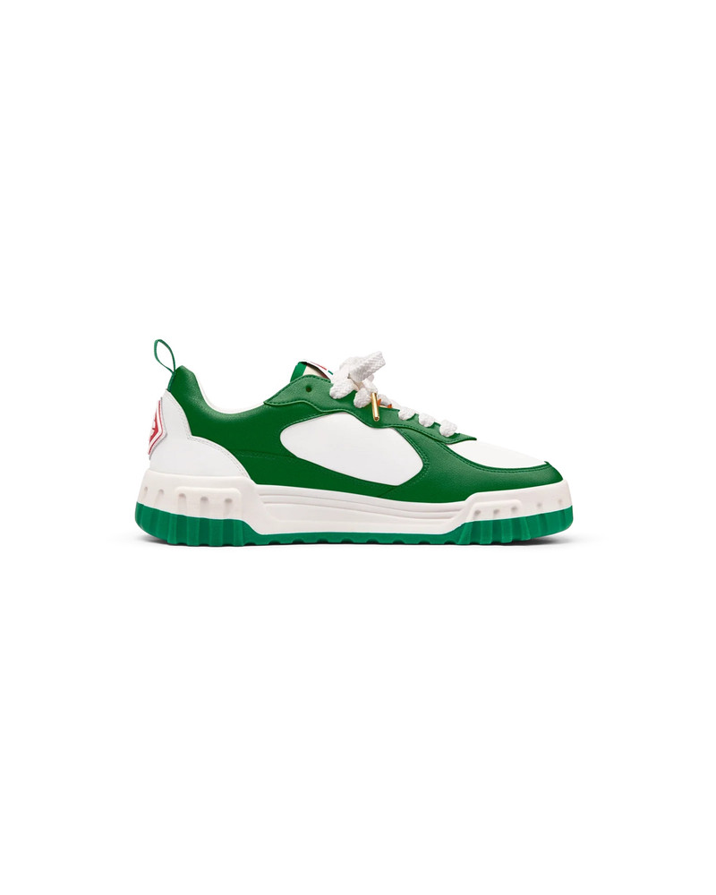 CASABLANCA Womens The Court Green & White Sneaker outlook