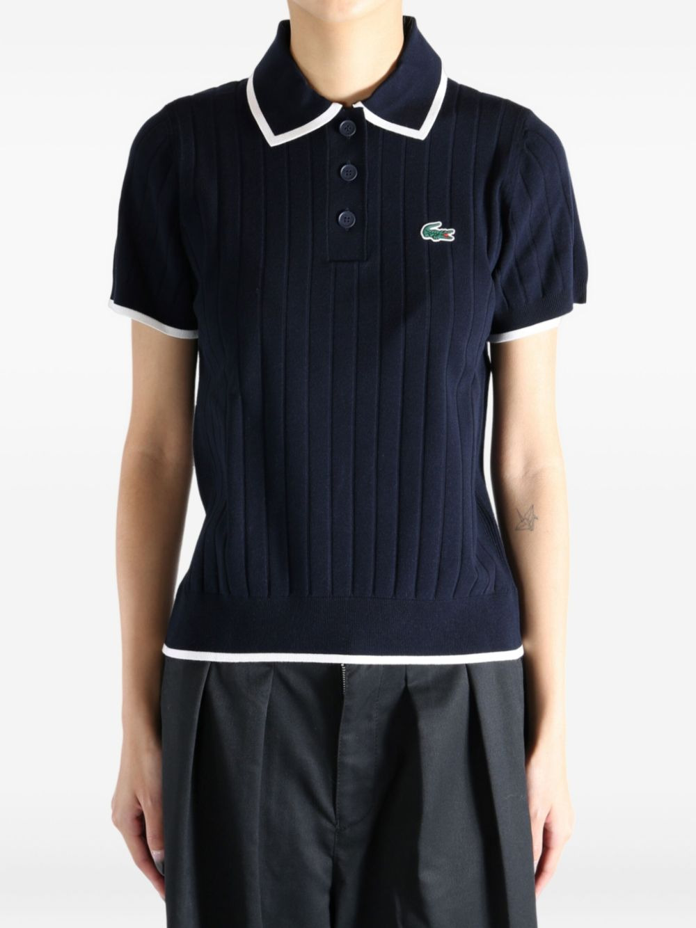 ribbed-knit polo shirt - 2