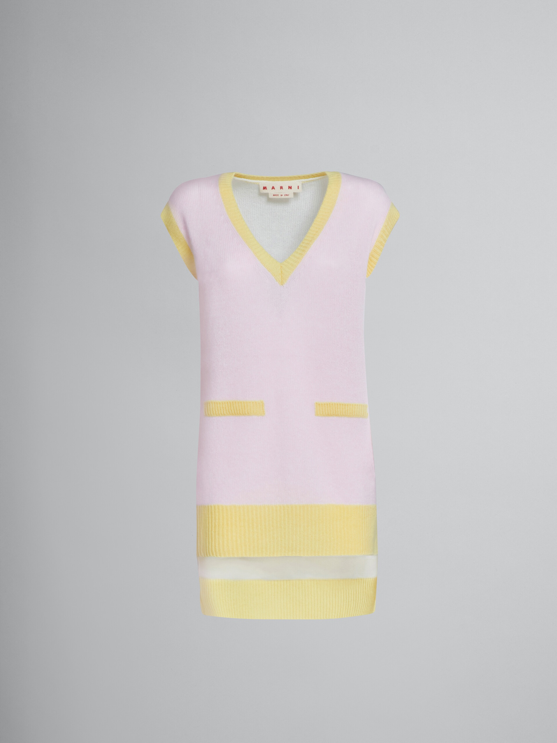 COLOUR BLOCK CASHMERE VEST - 1