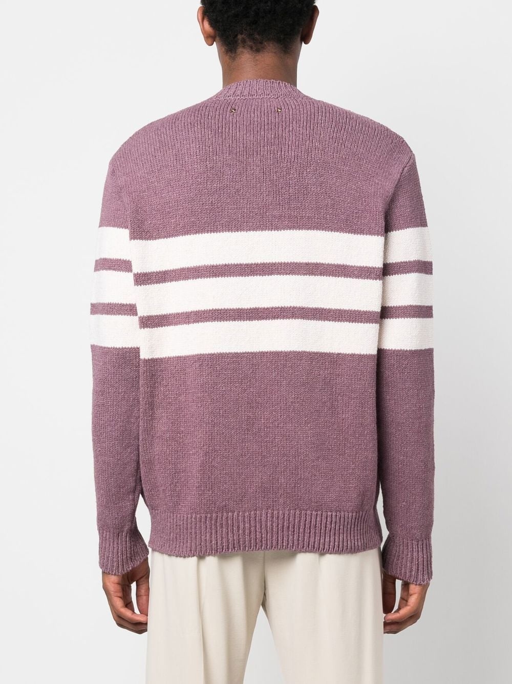 logo-patch knitted jumper - 4