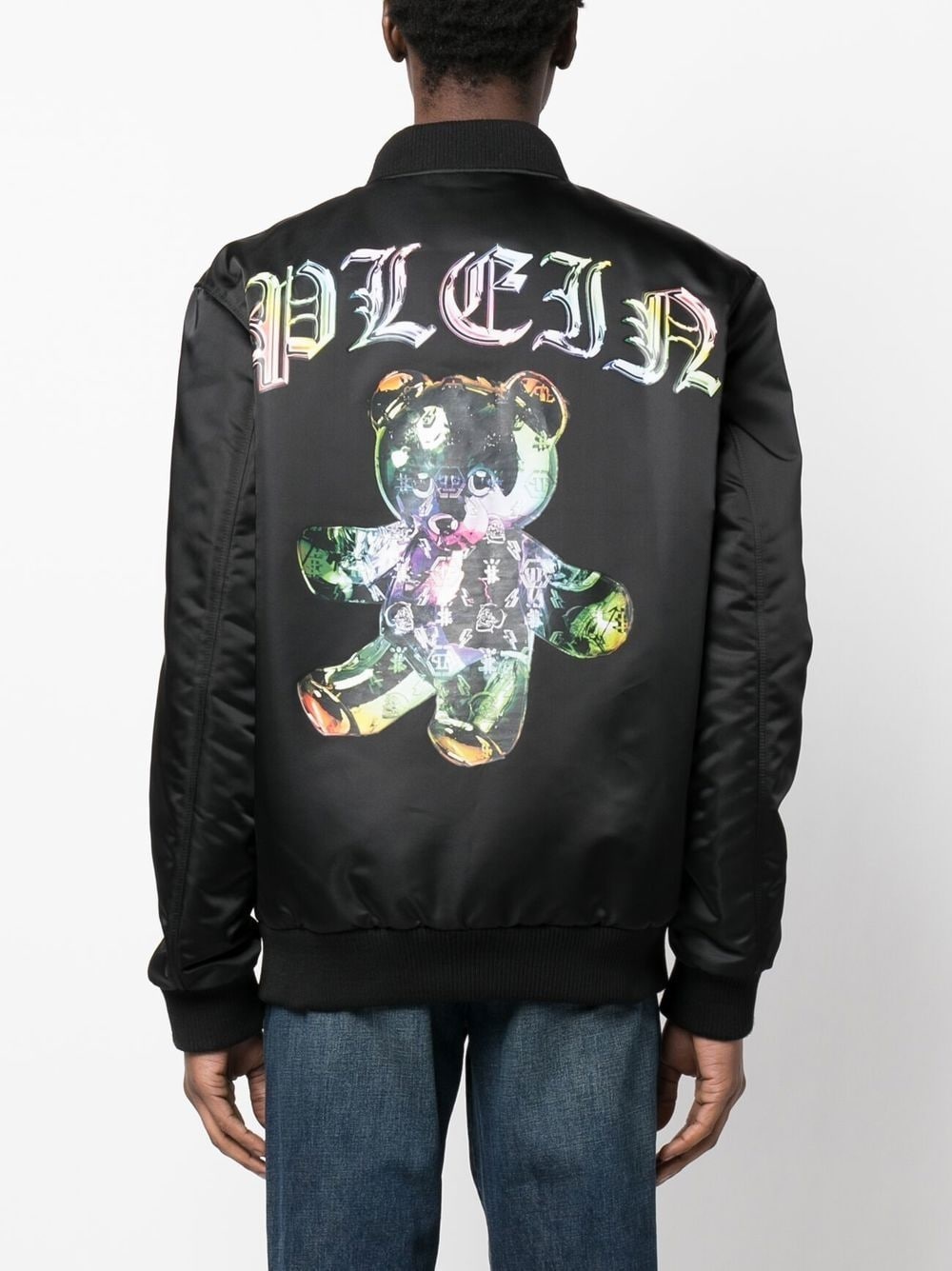 teddy bear-print bomber jacket - 4