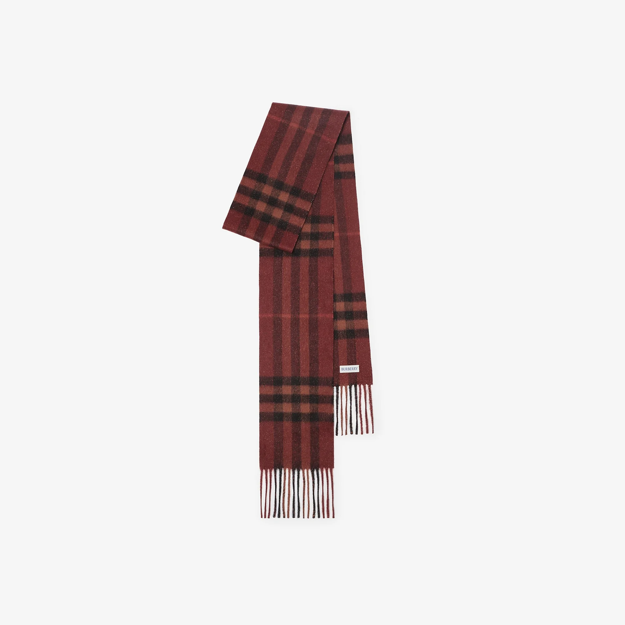 Narrow Sparkle Check Cashmere Scarf - 1