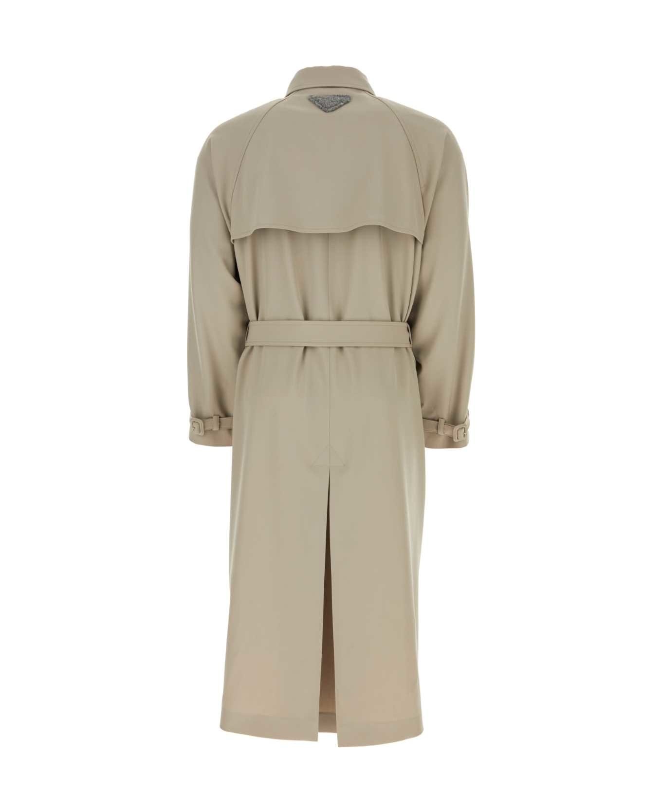 Beige Gabardine Trench Coat - 2