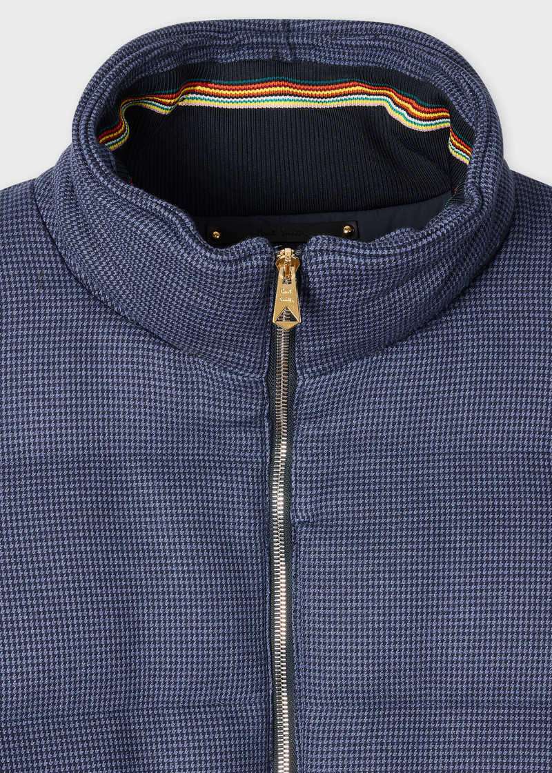 Paul Smith Navy Houndstooth Down Jacket with Detachable Hood outlook