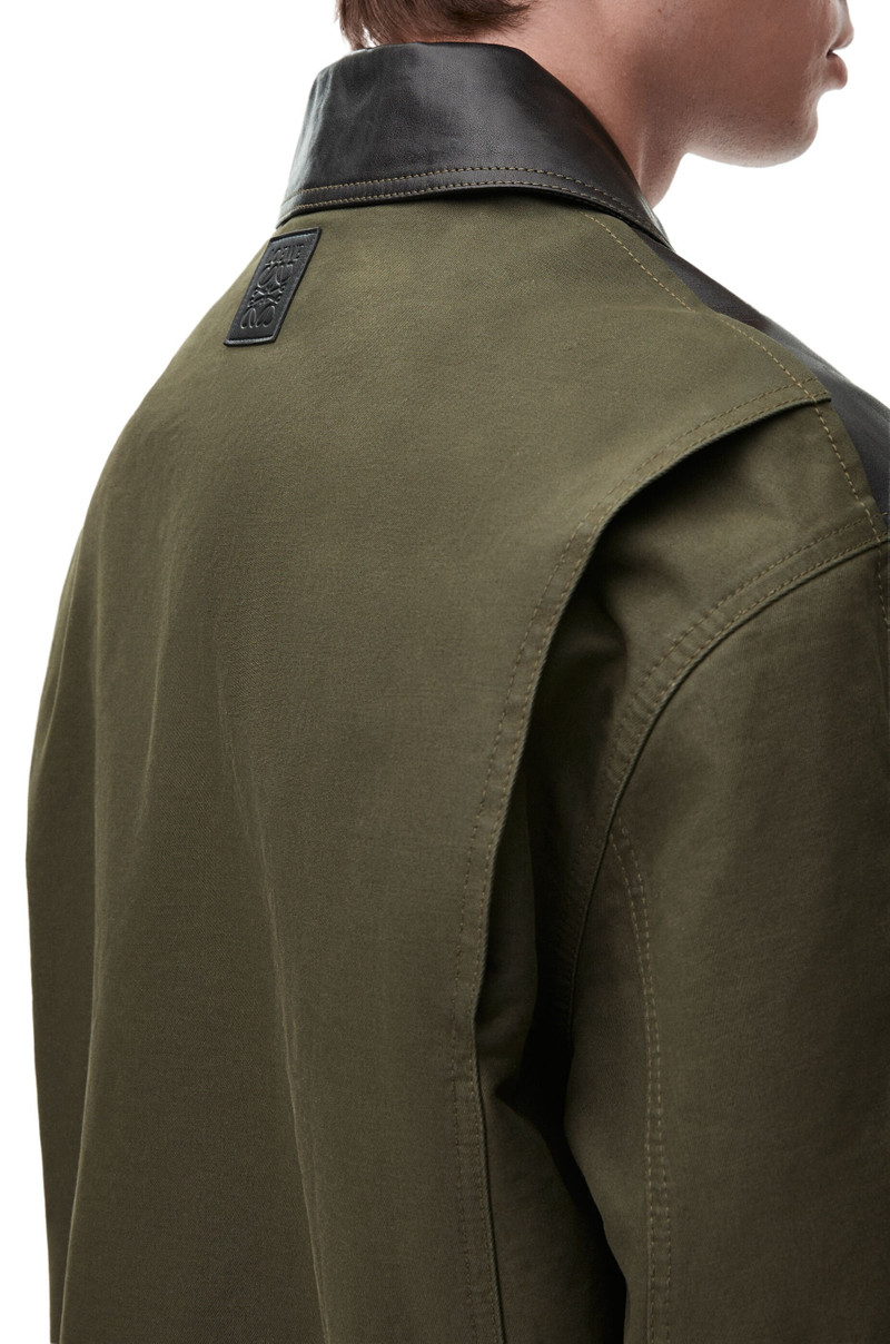 Hybrid bomber jacket in nappa calfskin and cotton 5
