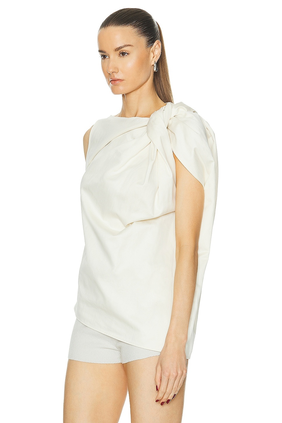 Shoulder Twist Satin Top - 3