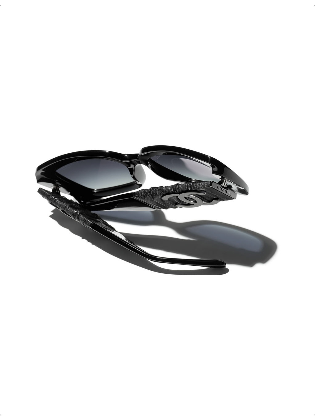 CH5473Q rectangle-frame leather and acetate sunglasses - 4