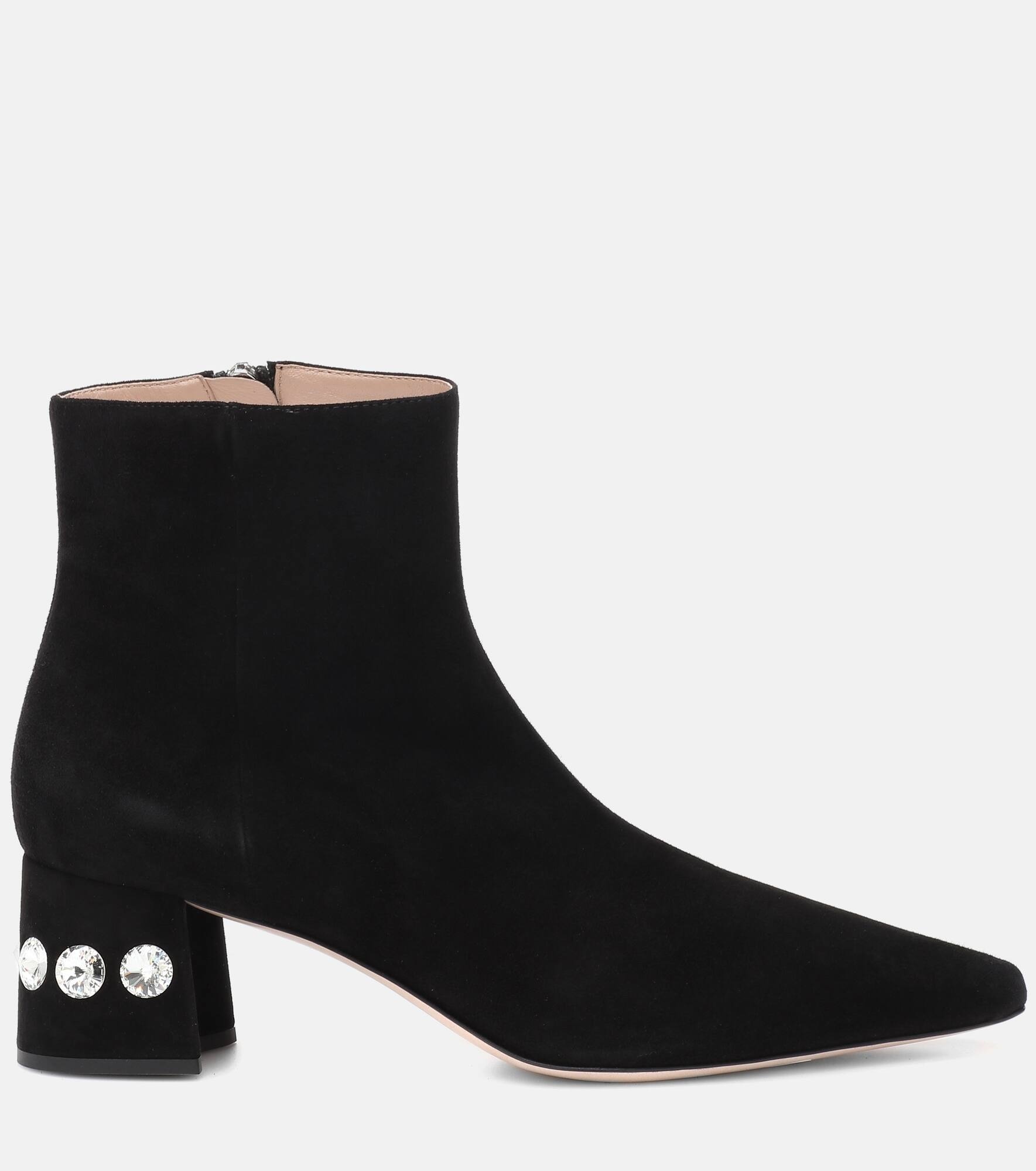 Embellished suede ankle boots - 5