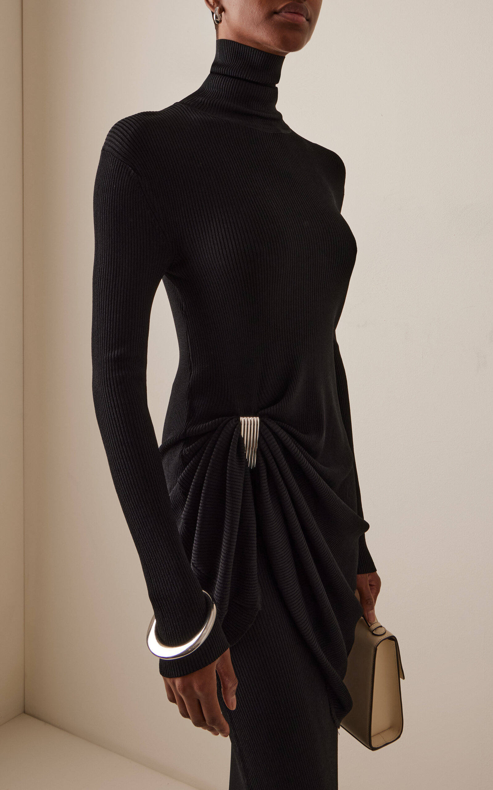 The Lainey Draped Knit Gown black - 2