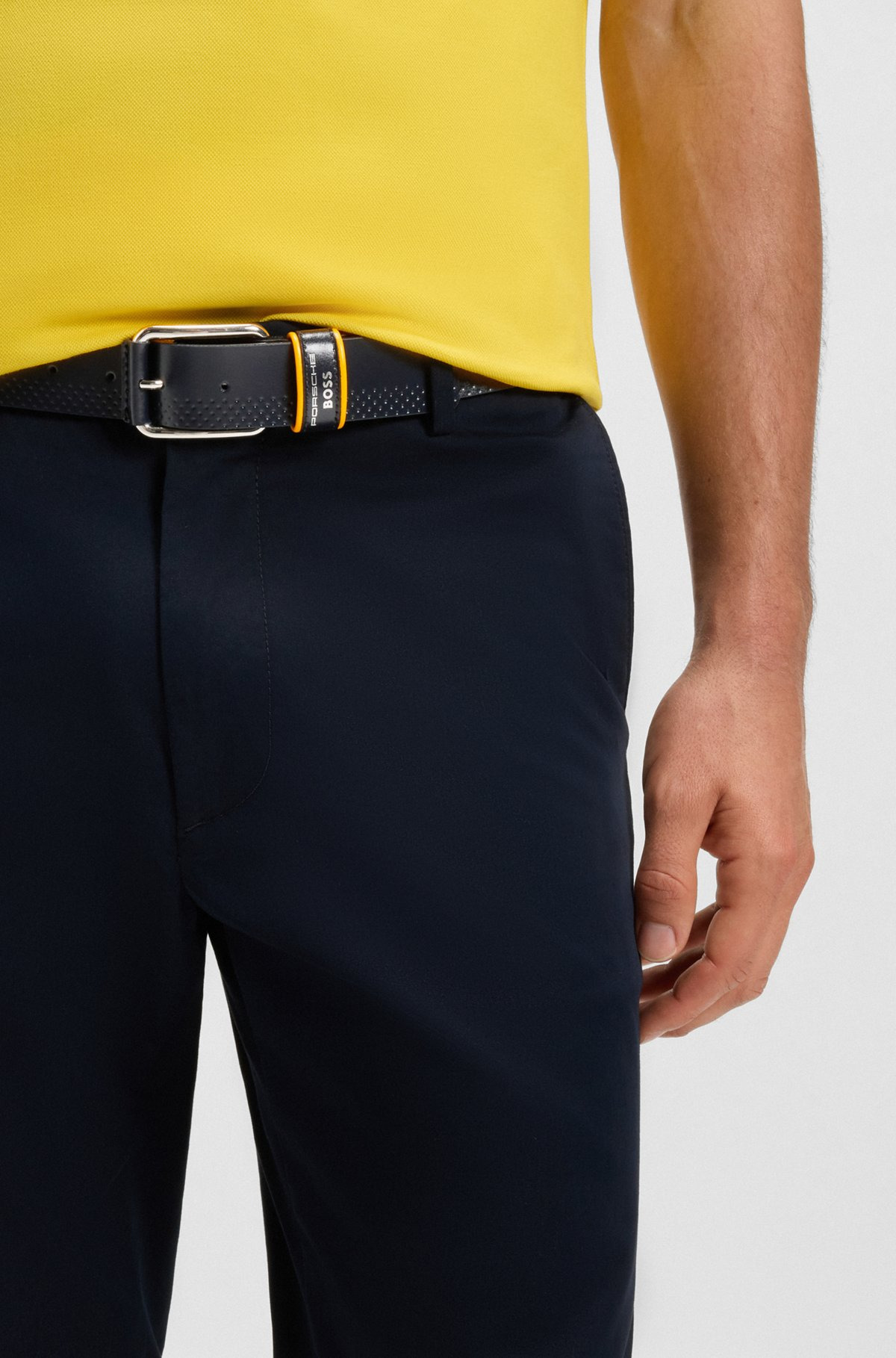 PORSCHE X BOSS PERFORATED-LEATHER BELT WITH BRANDED KEEPER - 2