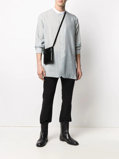 Maison Margiela band-collar striped shirt outlook