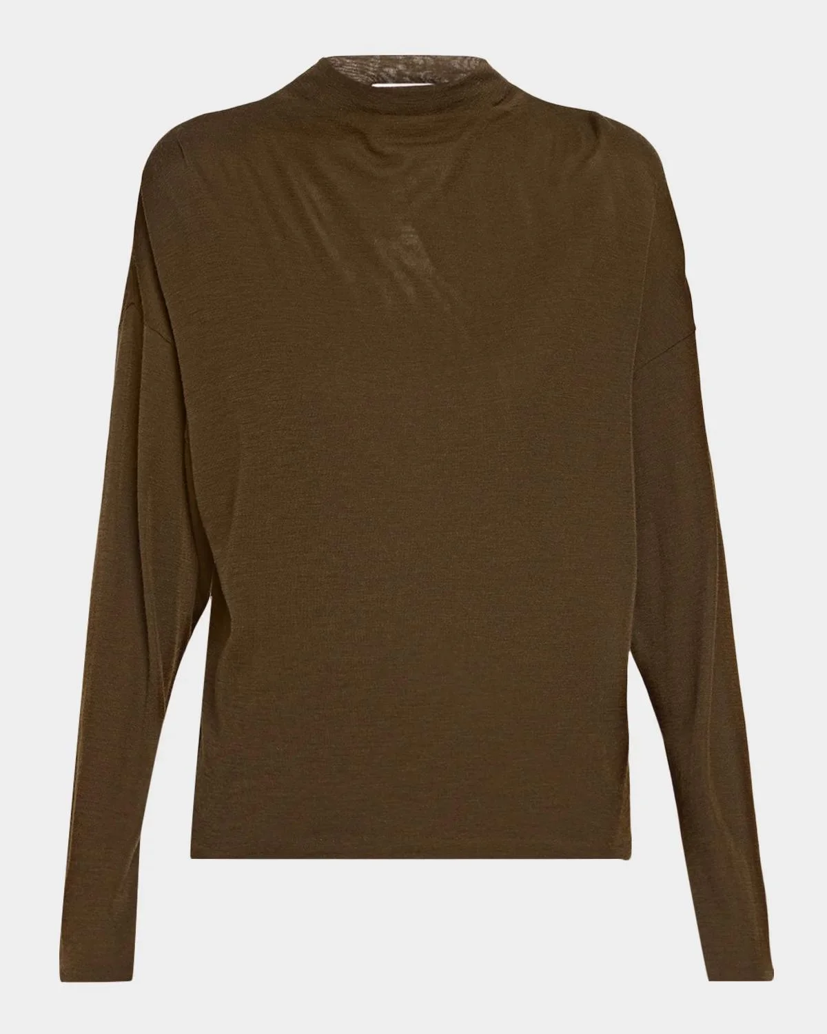 Relaxed Wool-Blend Funnel-Neck Top - 1