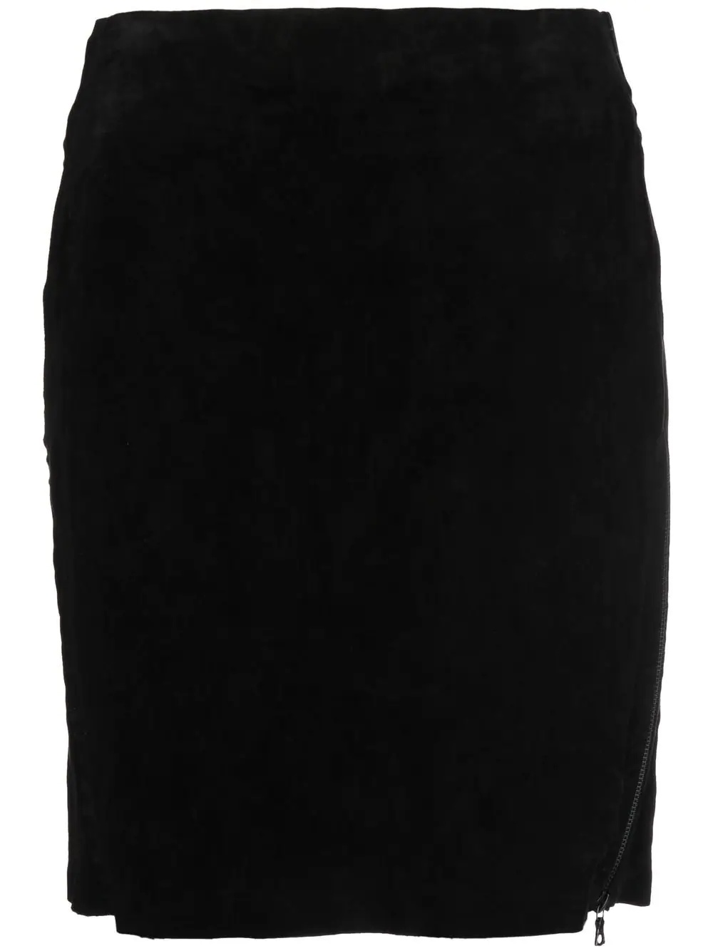 stitch-detail leather skirt - 1