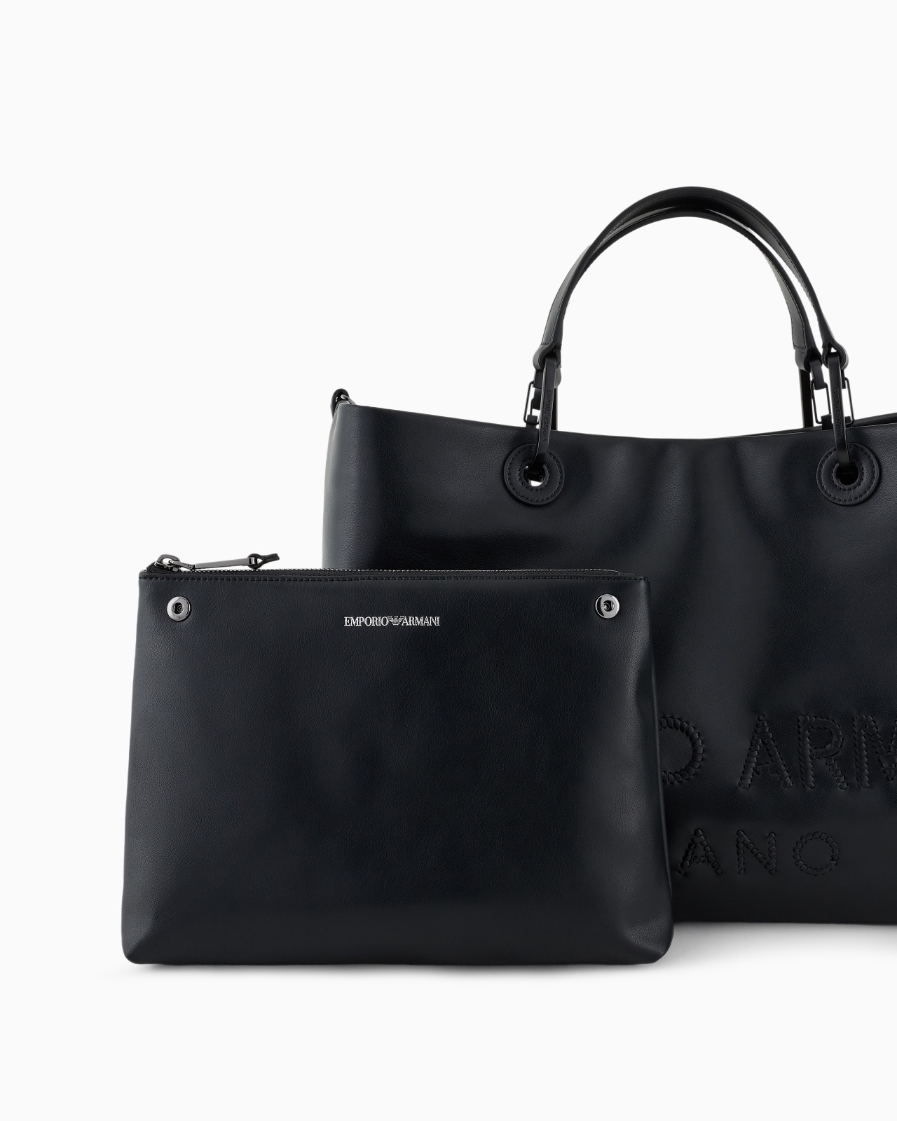 MYEA SHOPPER BAG IN INTERWOVEN LOGO LEATHER - 6