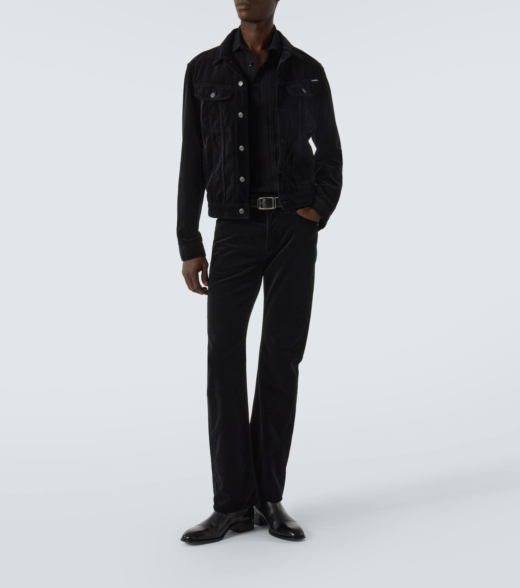 Cotton velvet bootcut pants - 2