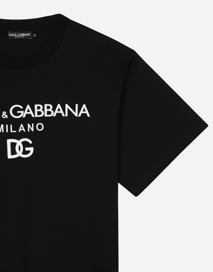 Jersey T-shirt with flocked logo print - 4