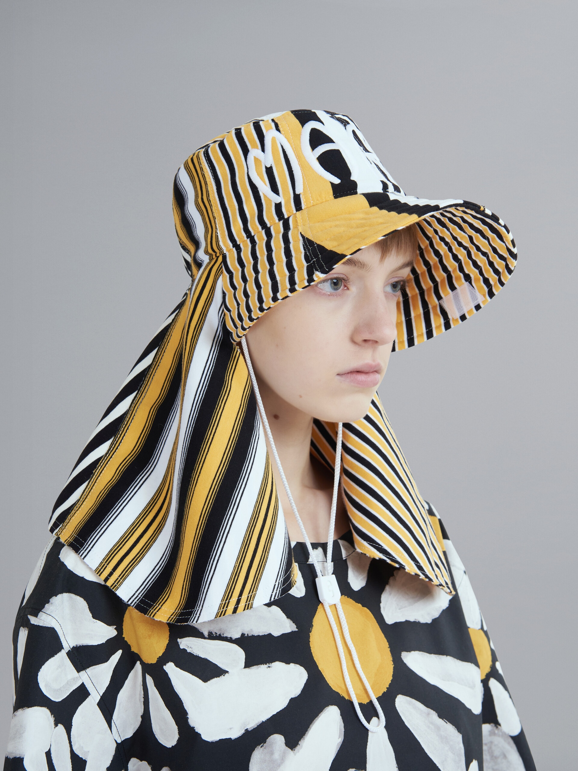 STRIPED JERSEY SUN HAT - 2