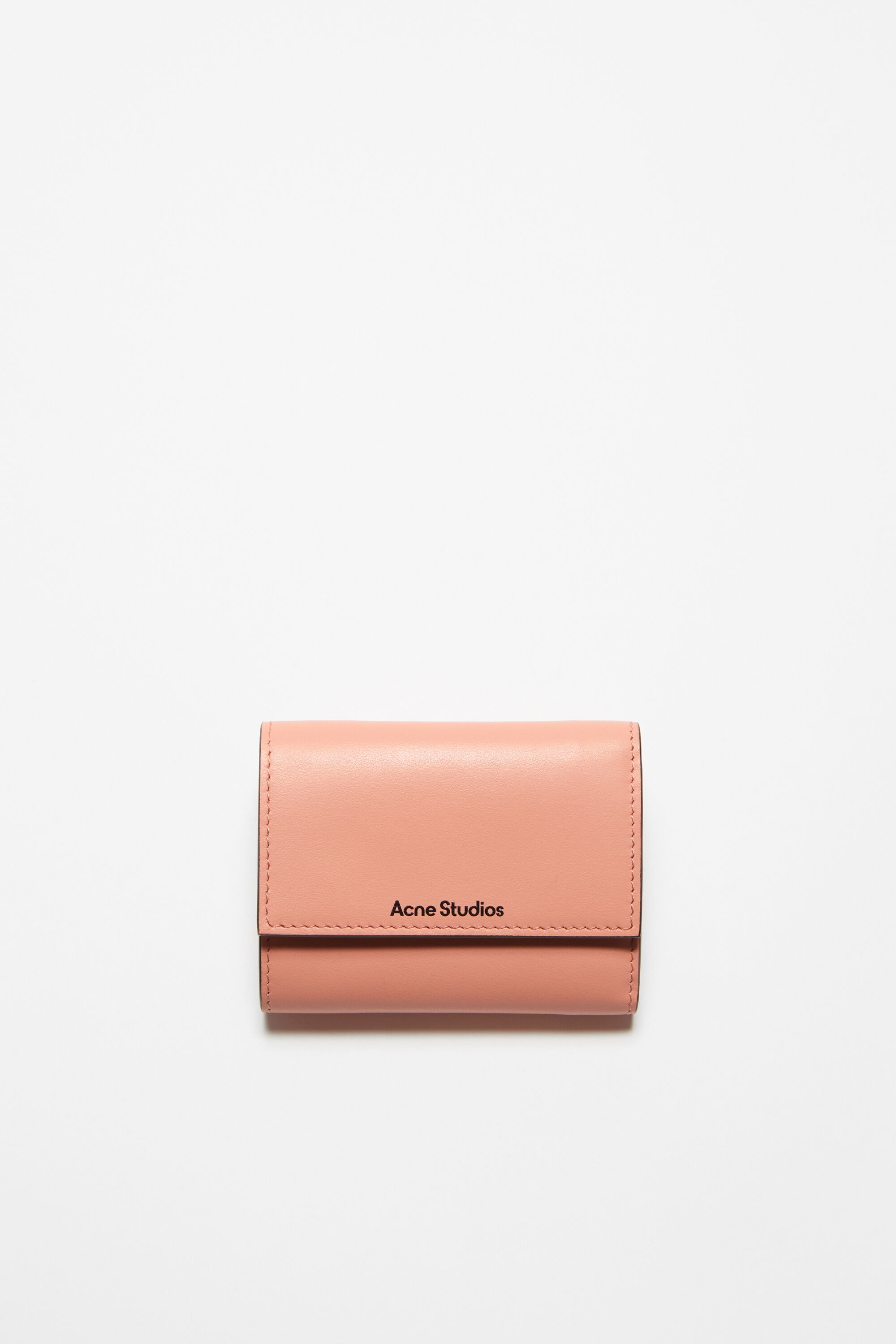 Trifold leather wallet - Salmon pink - 1