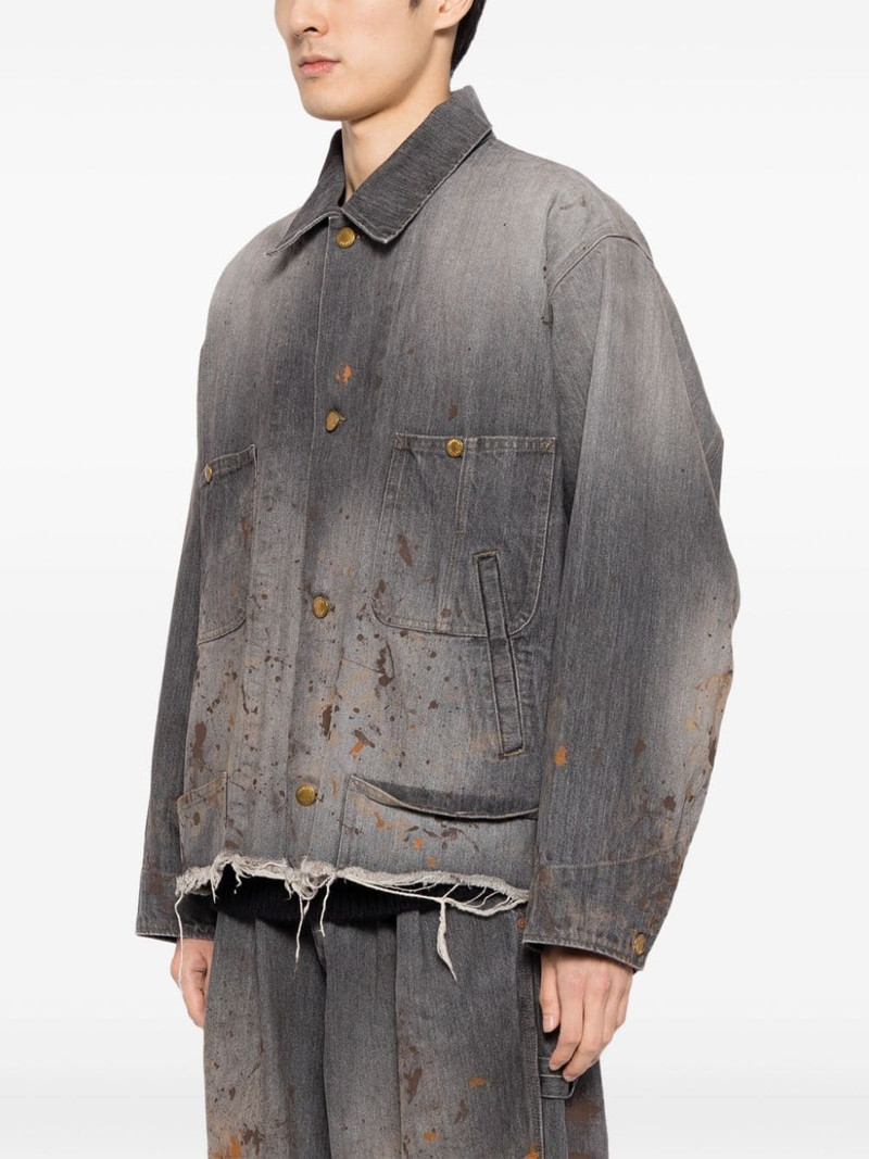 spray-paint effect denim jacket 3