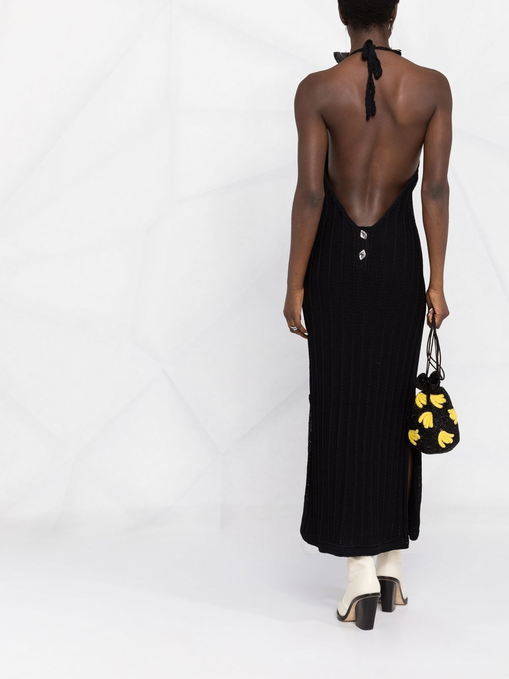 knitted halterneck midi dress - 4
