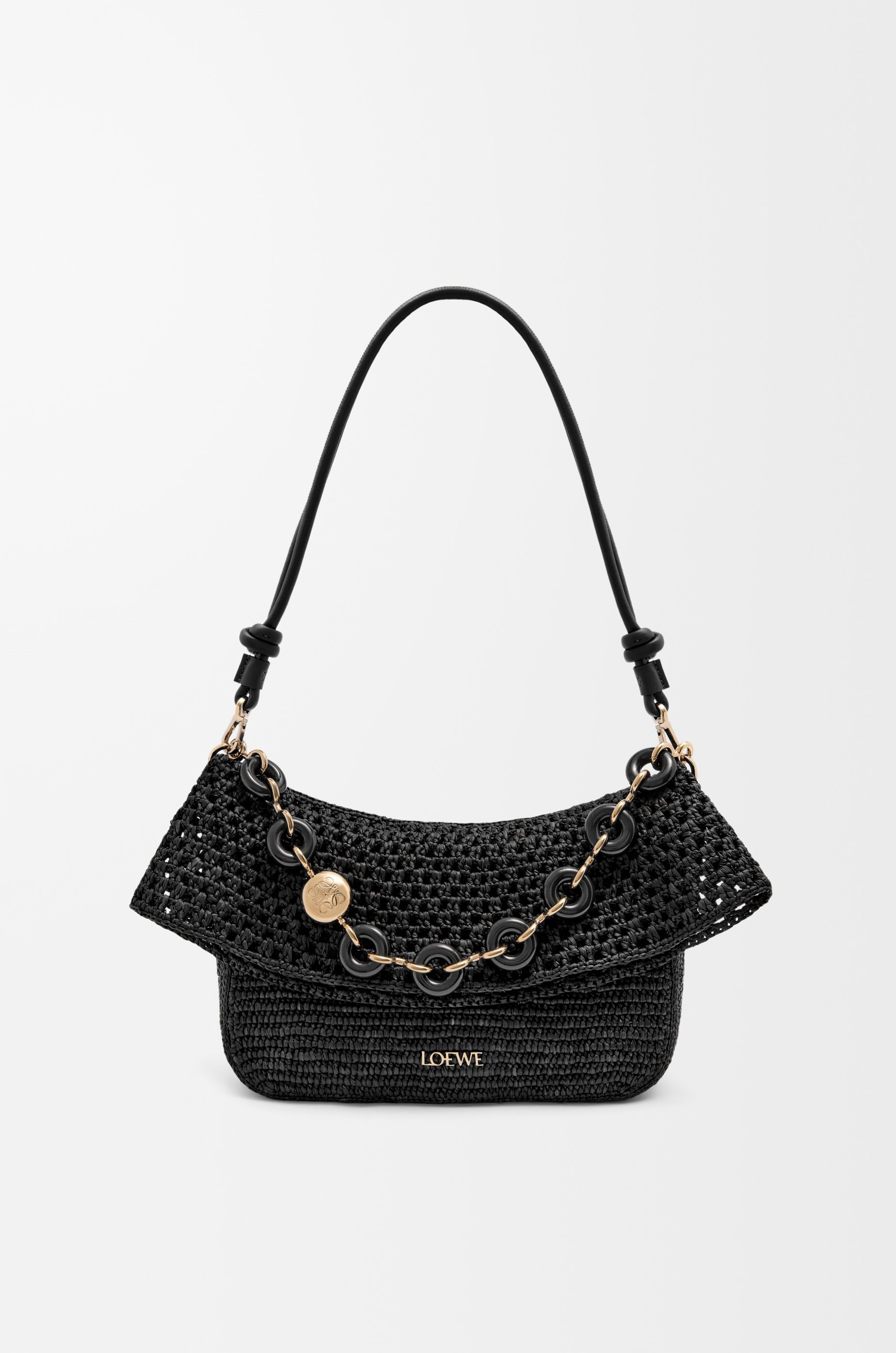 Medium Ola bag in raffia and calfskin - 8