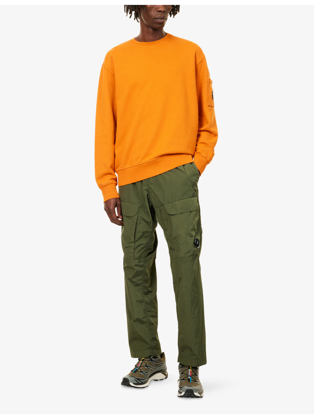 Branded-Lens Patch Crewneck Cotton Sweater - 2