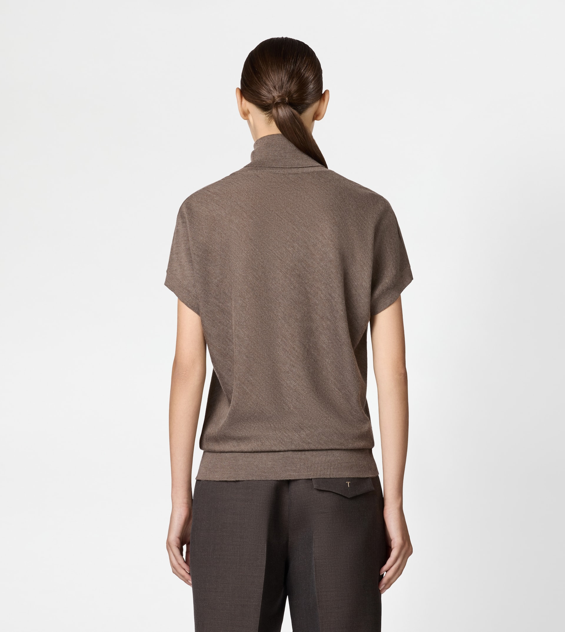 SILK BLEND TURTLENECK - BROWN - 4