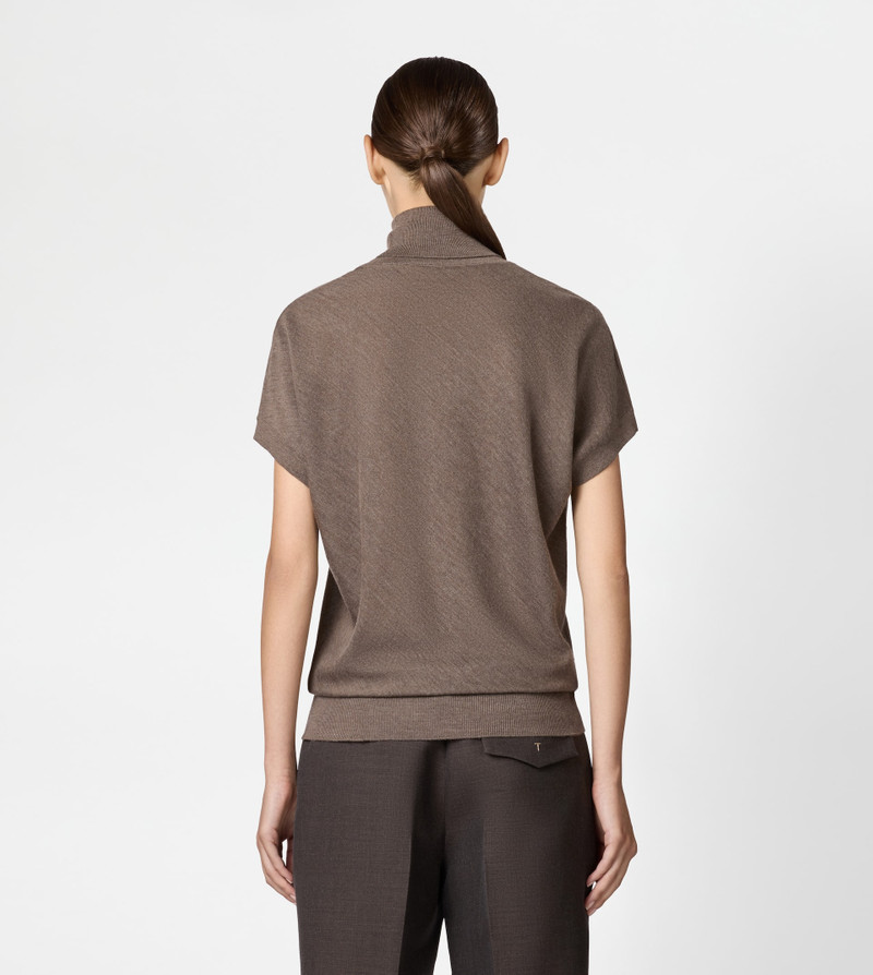 SILK BLEND TURTLENECK - BROWN 4
