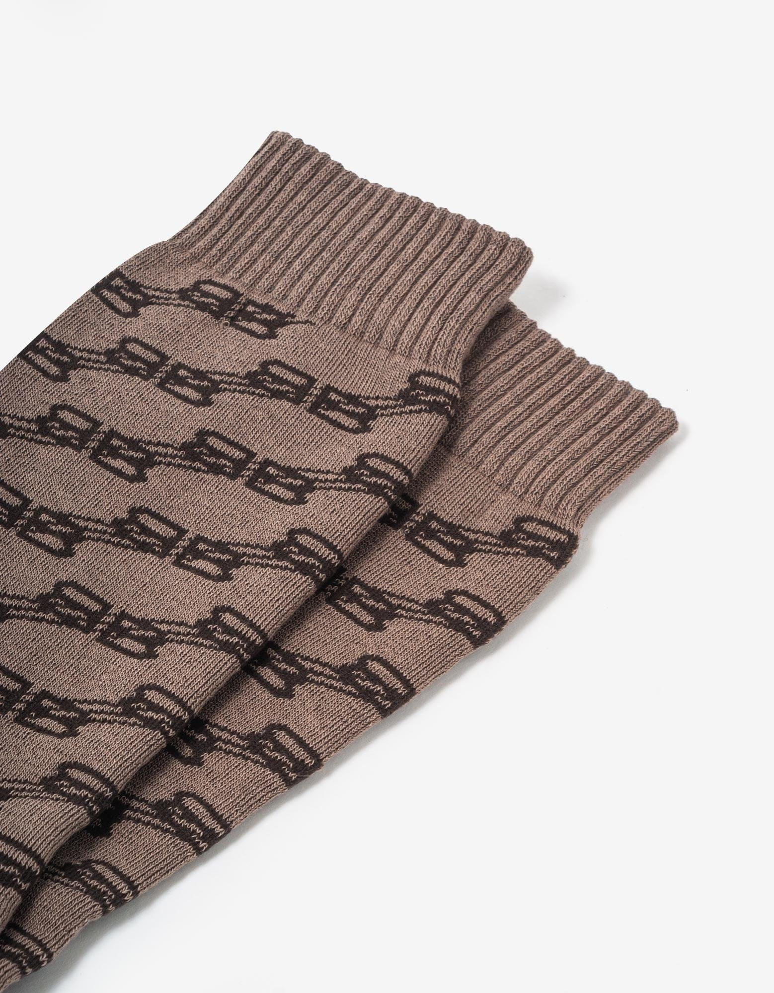 Balenciaga Beige BB Monogram Socks - 4