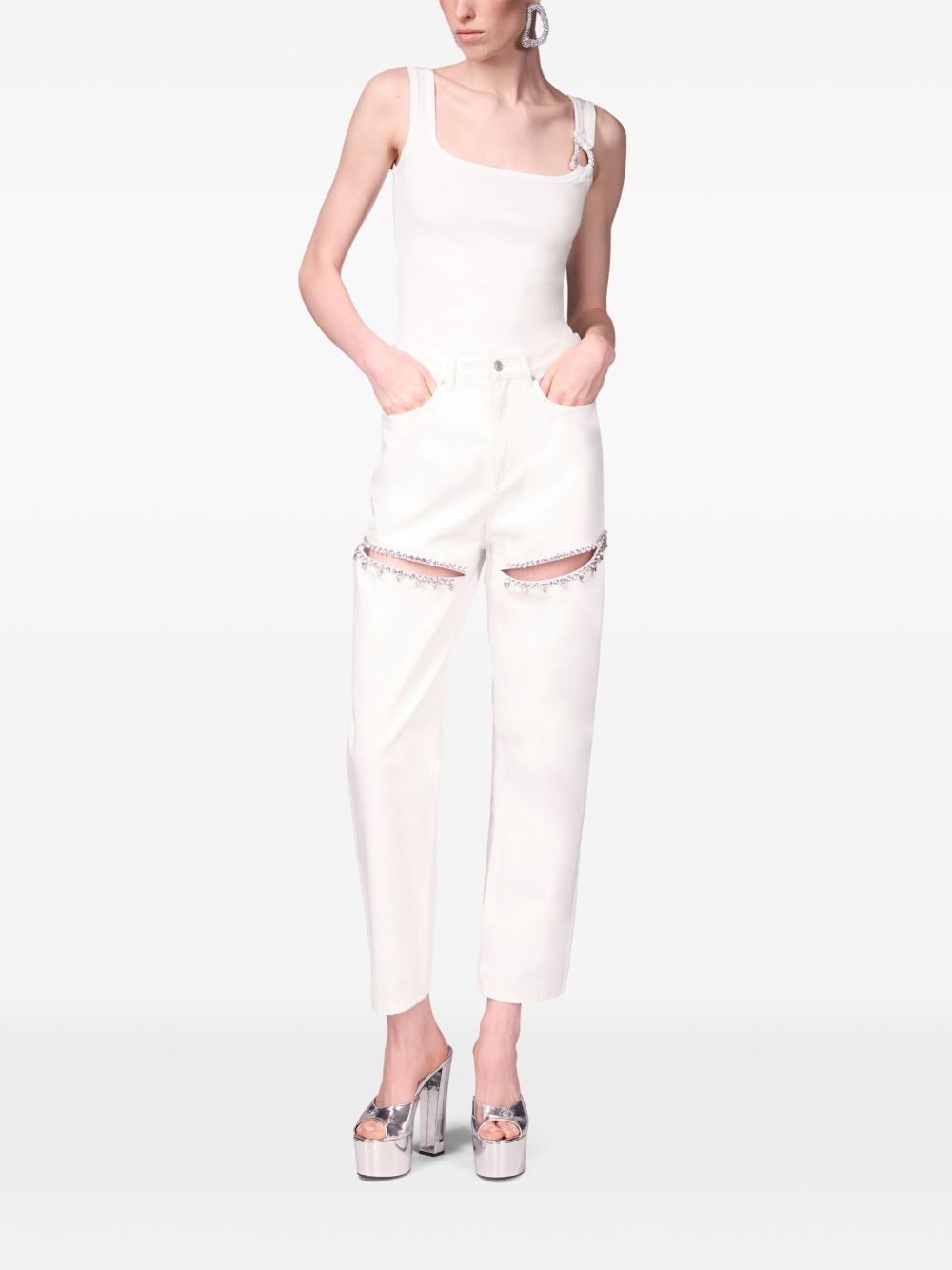 crystal-embellished jeans - 3